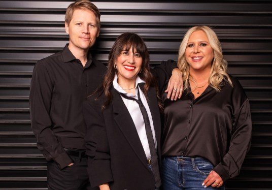 Social Agent founders Jeff Tobler (left), Lisa Jammal, and Brooke Levy (right)