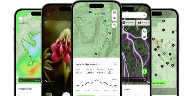 AllTrails app on mobile screens