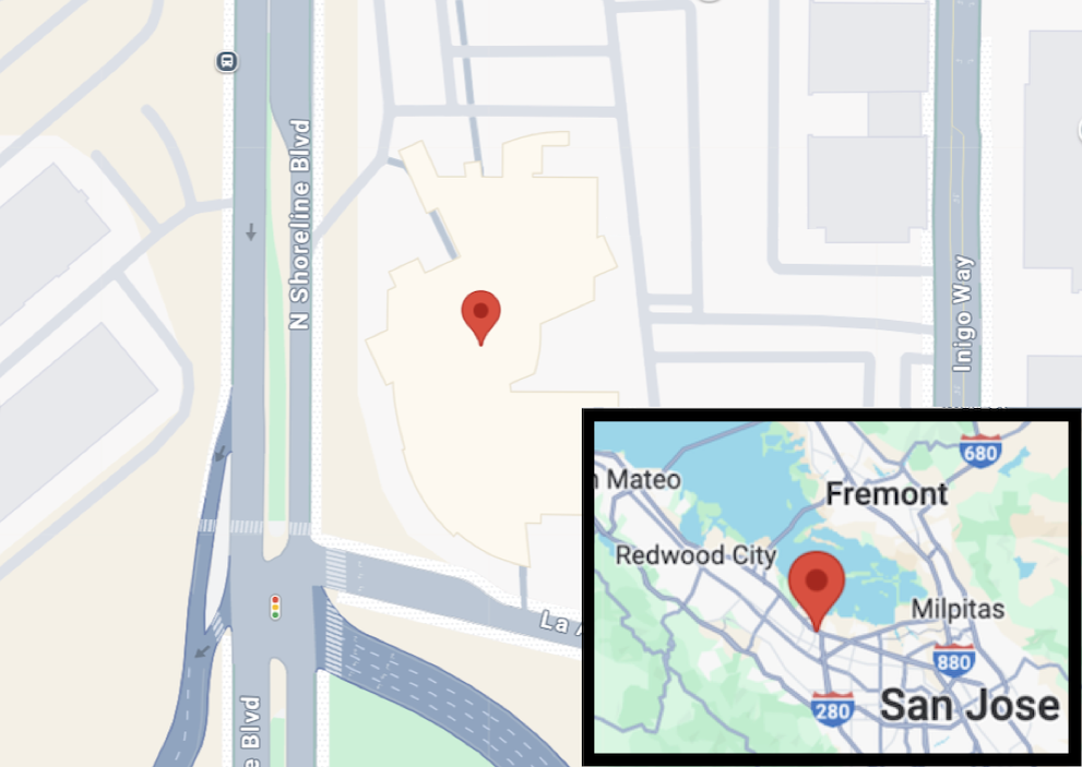a screenshot showing the location of the TechCrunch user's profile on a map, hovering over Mountain View, California.